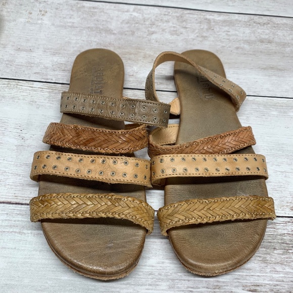BedStu Henna Womens Leather Strappy Flat Sandals Size 8 Tan - Picture 8 of 12